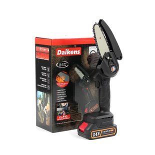 Акумуляторна міні пила Daikens (24V 5Аh, шина 10 см, 1 АКБ) для обрізання дерев та розпилу дров Э01-108 фото